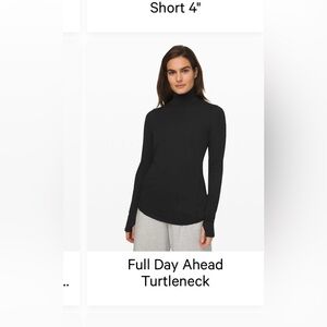Black Turtleneck Top lululemon full day ahead size xs black